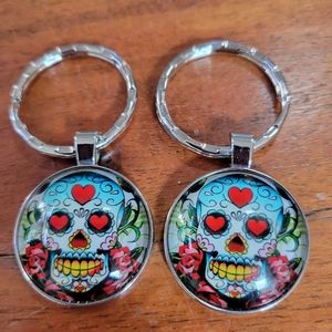 Day of dead key chain. sugarskull